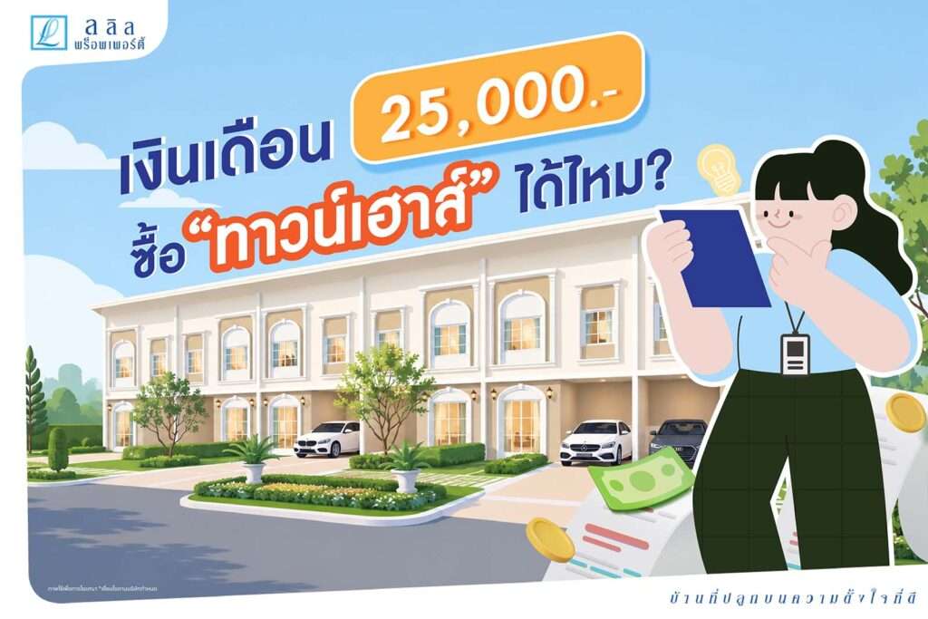 เงินเดือน 25,000 ซื้อทาวน์เฮ้าส์ได้ไหม? เช็กวงเงินกู้และงบที่เหมาะสม